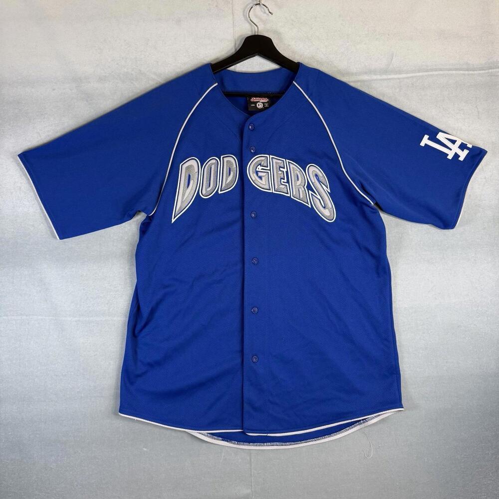 Stitches Los Angeles Dodgers Baseball Jersey Mens Large Blue MLB Blank LA
